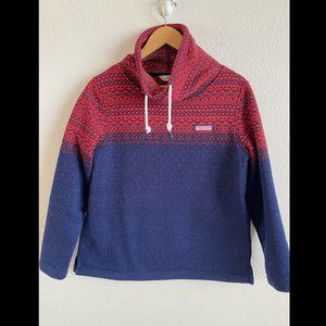 Vineyard Vine Fair Isle Sweater Fleece Funnel Neck Pullover